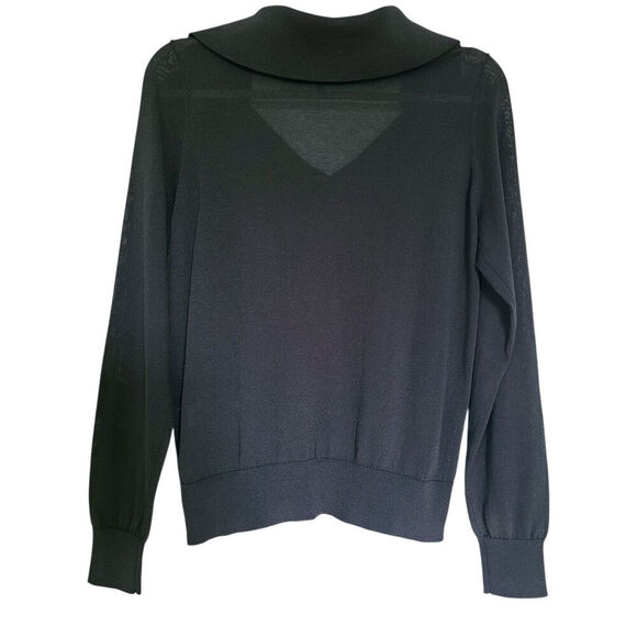 Pearl by Lela Rose Collared Knit Long Sleeve Top Size Small - Picture 4 of 6